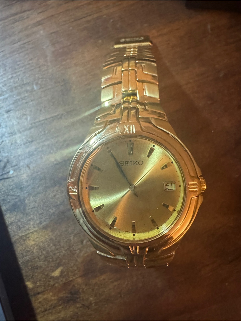 Men Seiko Quartz Gold Tone Classic Men's Watch